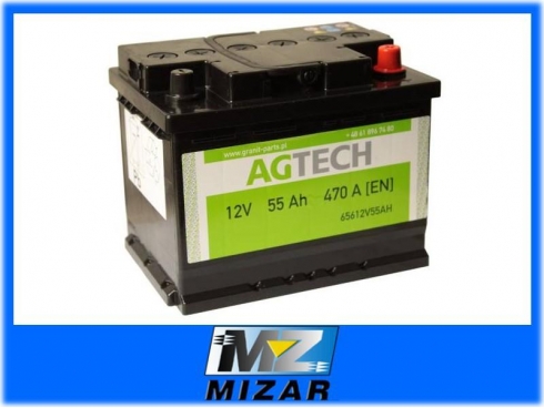 AKUMULATOR AGTECH 12V 55AH 470A +P-10591