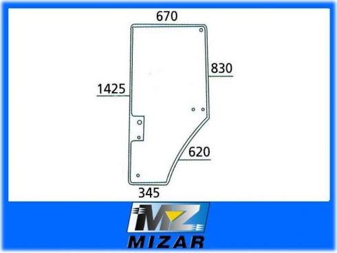 SZYBA LEWA DRZWI JOHN DEERE R131163 7600 7610 7800-13299