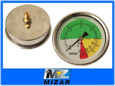 MANOMETR FI 100 BSP 1/4" TYŁ 0-5-25 BAR Z GLICERYNĄ-13653