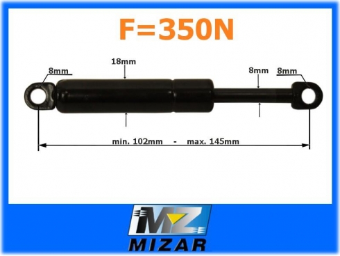 AMORTYZATOR GAZOWY 145mm 350N SPOJLERA MAN-17519