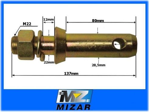 SWORZEŃ PRZYKRĘCANY fi 28,5mm dł. 137mm-18348