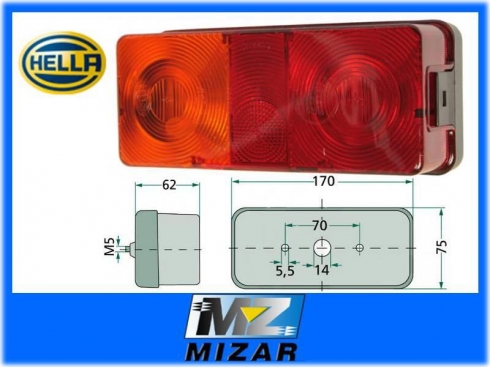 Lampa zespolona tylna lewa Case John Deere Volvo Hella 3145942R91 AL25544-18558