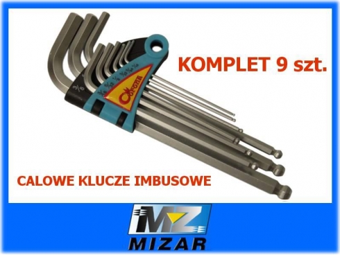 KLUCZE IMBUSOWE CALOWE 1/16"-3/8" 9szt.-18604