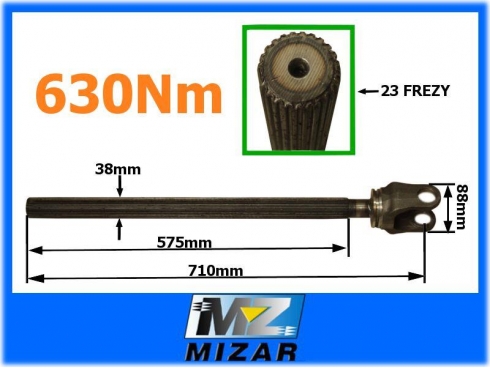 Widłak 32mm z wałkiem frezowanym 630Nm 5224110680 602520101100-19731