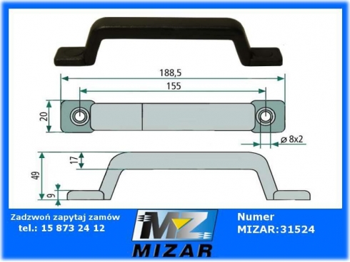 Uchwyt ogumowany czarny-23467