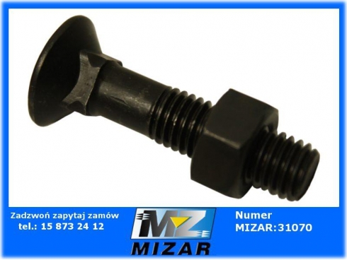 Śruba płużna M12x50 DIN 608 KL.10.9 z nakrętką-23835