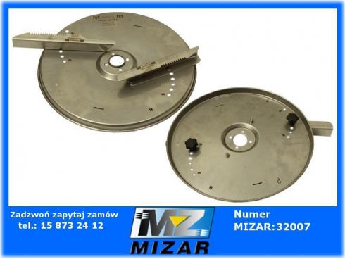 Talerz rozsiewacza metalowy 435mm ze stali nierdzewnej prawy-23961