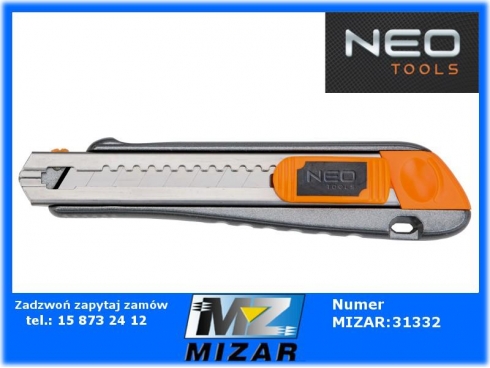 Nóż z ostrzem łamanym 18mm metalowy kurpus NEO-24596