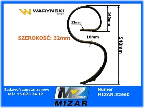 Ząb sprężynowy agregatu 32x10 Waryński 1772020004-24721