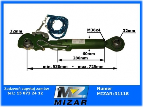 Łącznik górny John Deere AL215045 AL176469 AL159867 AL176533-24848