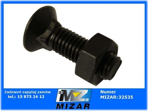 Śruba płużna M10x35 DIN 608 kl. 10.9 z nakrętką-24978