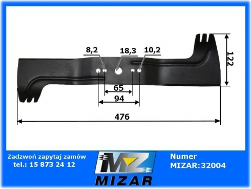 Nóż do kosiarki VIKING 6360 702 100 63607020100 MB650-25942