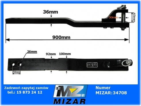 Hak listwa obciązeń dużych MF4 Ursus 5714 6014 7015772M1 HEAVY DUTY-26011