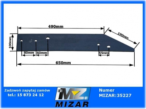 Płoza pługa prawa MF Overum 96094-26324