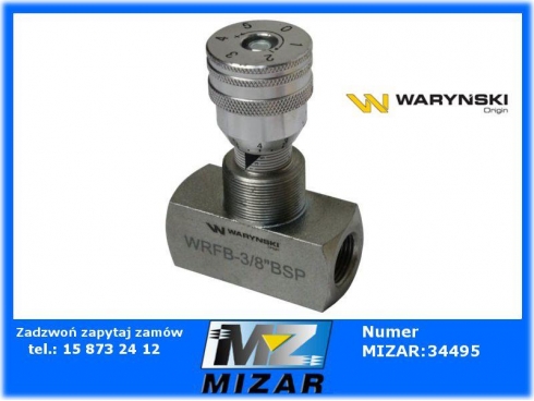 Zawór dławiący 3/8" BSP WRFB 90 Waryński-26441