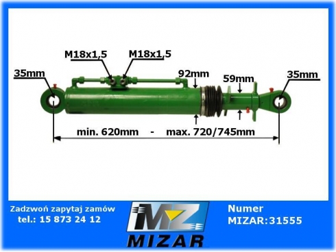 Siłownik hydrauliczny z zaworem - pług obracany-27098