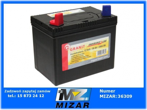 Akumulator 12V 30Ah do kosiarki traktorka Granit 290A +L-27468