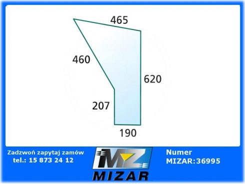 Szyba dzielona dolna L/P Case IH 644 744 844 520661-28145