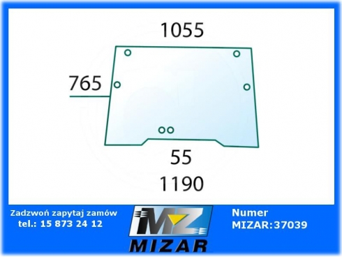 Szyba przednia uchylna Case IH 440 540 640 740 840 1989748C1-28177