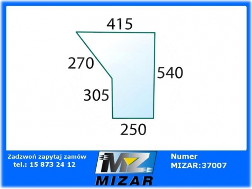 Szyba drzwi dolna Case IH 433 533 633 733 833 933 1332268C1-28161