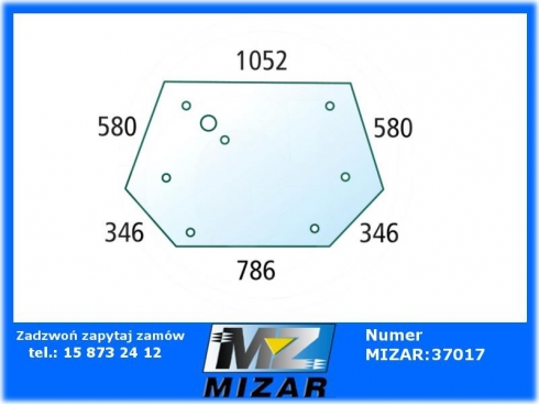 Szyba tylna MF 4435 4445 4455 8 otworów odpowiednik V33118310 V33118300-28166