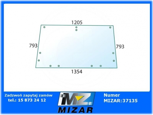 Szyba przednia uchylna Case IH 644 743 744 745 844 3232781R1-28188