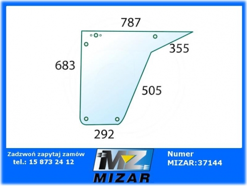 Szyba drzwi dolna koło standard Case IH Fritzmeier 520739-28197