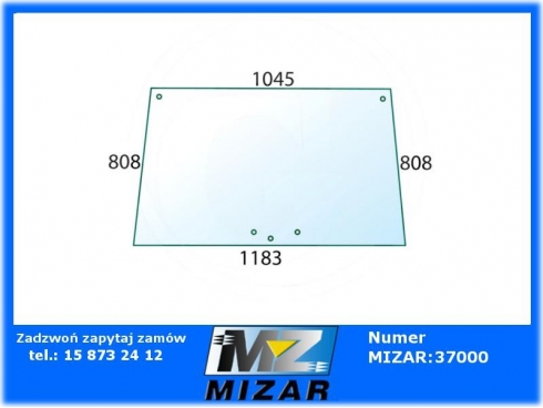 Szyba przednia uchylna Case IH 433 533 633 733 933 1284623C1-28154