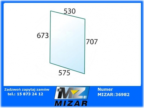 Szyba drzwi górna L/P Case IH 433 533 633 520591-28137