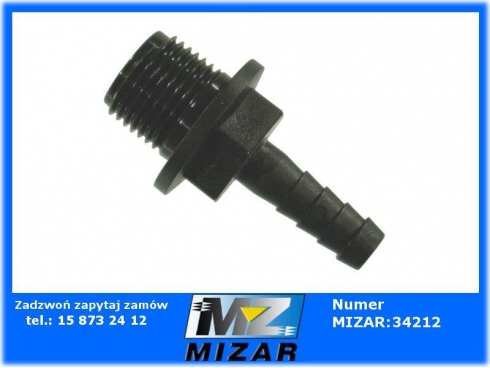 Przyłącze węża proste 8mm gwint zewnętrzny 3/8" ARAG-28418