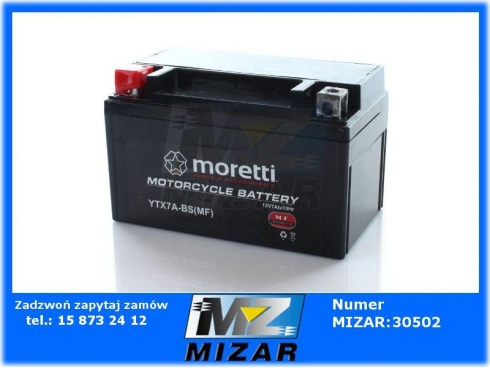 Akumulator żelowy 12V 7Ah MTX7A-BS YTX7A-BS Moretti-29789