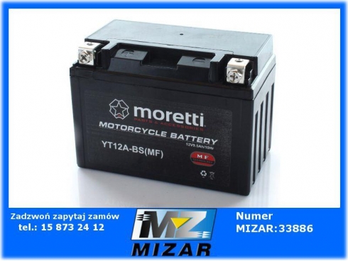 Akumulator żelowy 12V 9,5Ah YT12A-BS Moretti-29787