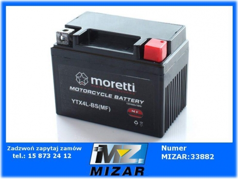 Akumulator żelowy 12V 4Ah YTX4L-BS Moretti-29788