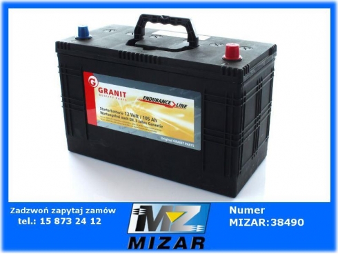 Akumulator 12V 105Ah 800A +P GRANIT Endurance Line-30296