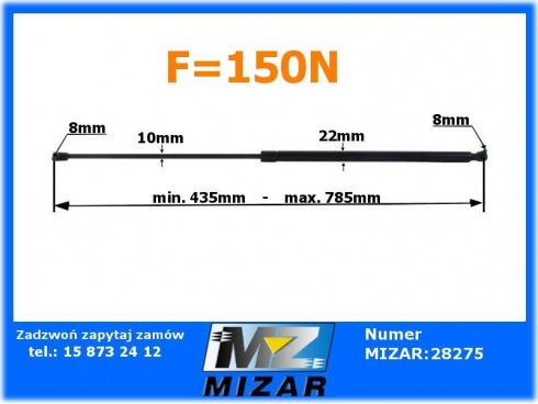 Amortyzator gazowy szyby tylnej MF 3050 Stabilus-30435