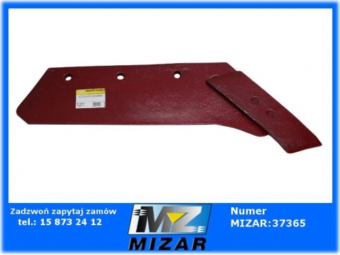 Lemiesz prawy 16'' z dłutem do Kverneland pług stal borowa Waryński 063015-30437