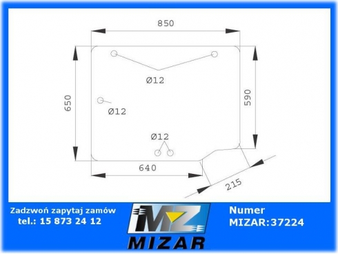 Szyba tylna górna z rozszczelnieniem przyciemniana Case 126317A2-30555