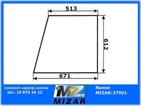 Szyba górna drzwi MF 255 POM Zamość-30560