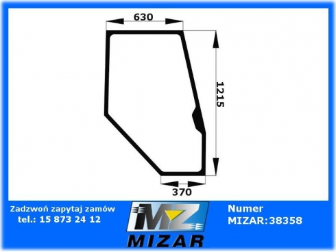 Szyba drzwi P z zamkiem w ramie Deutz Agrostar 04386532-30805