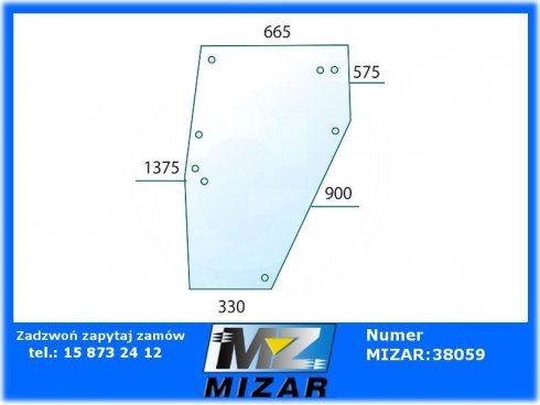 Szyba drzwi P Deutz DX-SC 4.10 4.30 4.50 4.70 6.05 04347343-30969