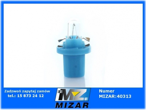 Żarówka 12V 1,2W oprawa plastikowa niebieska BAX BX8.5D-31084