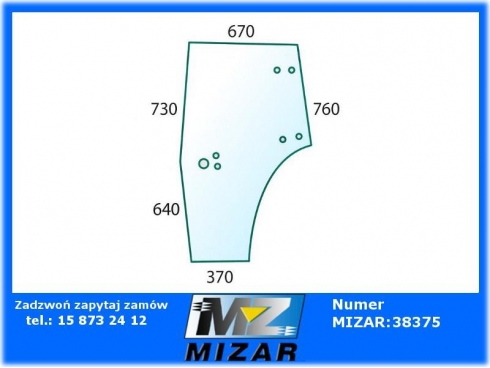 Szyba drzwi P Deutz Agroplus 60 70 75 80 85 95 100 0.009.7701.040-31428