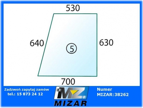 Szyba drzwi górna L/P bez otworów DX3 Vario-Cub 04354136-31461