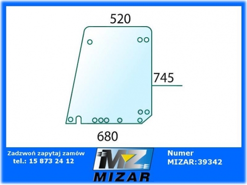 Szyba drzwi górna Fendt Farmer 240 250 260 275 297810030032-31755