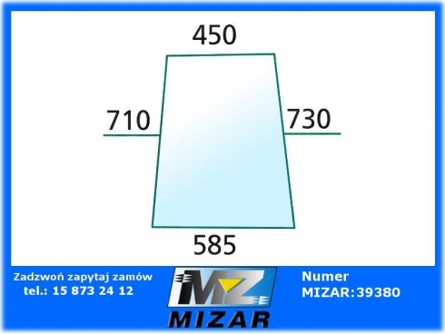 Szyba drzwi górna zielona Fendt Farmer 303 304 305 178810111130-31711