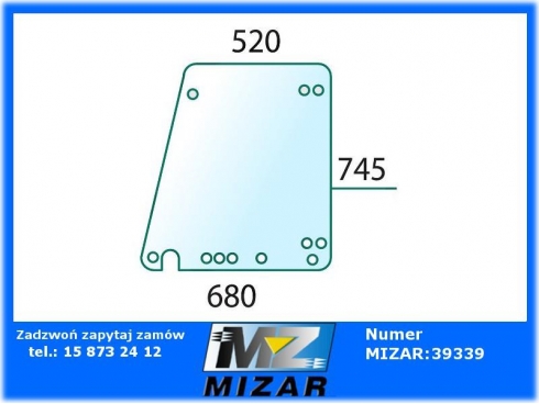 Szyba drzwi górna L/P Fendt Farmer 240S 250S 260S 247811030102-31752