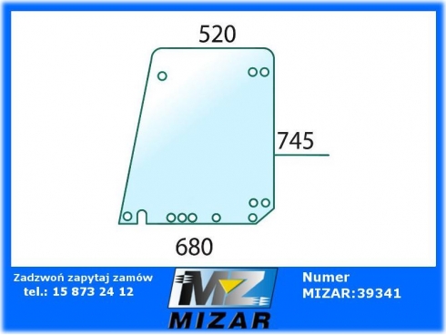 Szyba drzwi górna L/P Fendt Farmer 240 przyciemniana 297810030500-31754