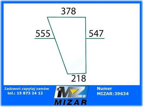 Szyba przednia dolna Fendt Favorit 610 611 zielona 385500350040-31779