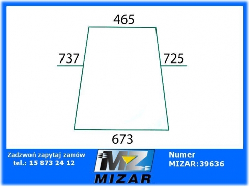 Szyba drzwi górna Fend Favorit 610 611 zielona 281500351050-31781