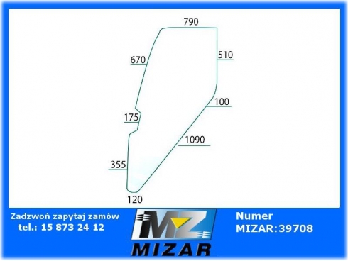 Szyba drzwi L/P Fiat F 100 110 115 120 130 zielona 5154934-31834